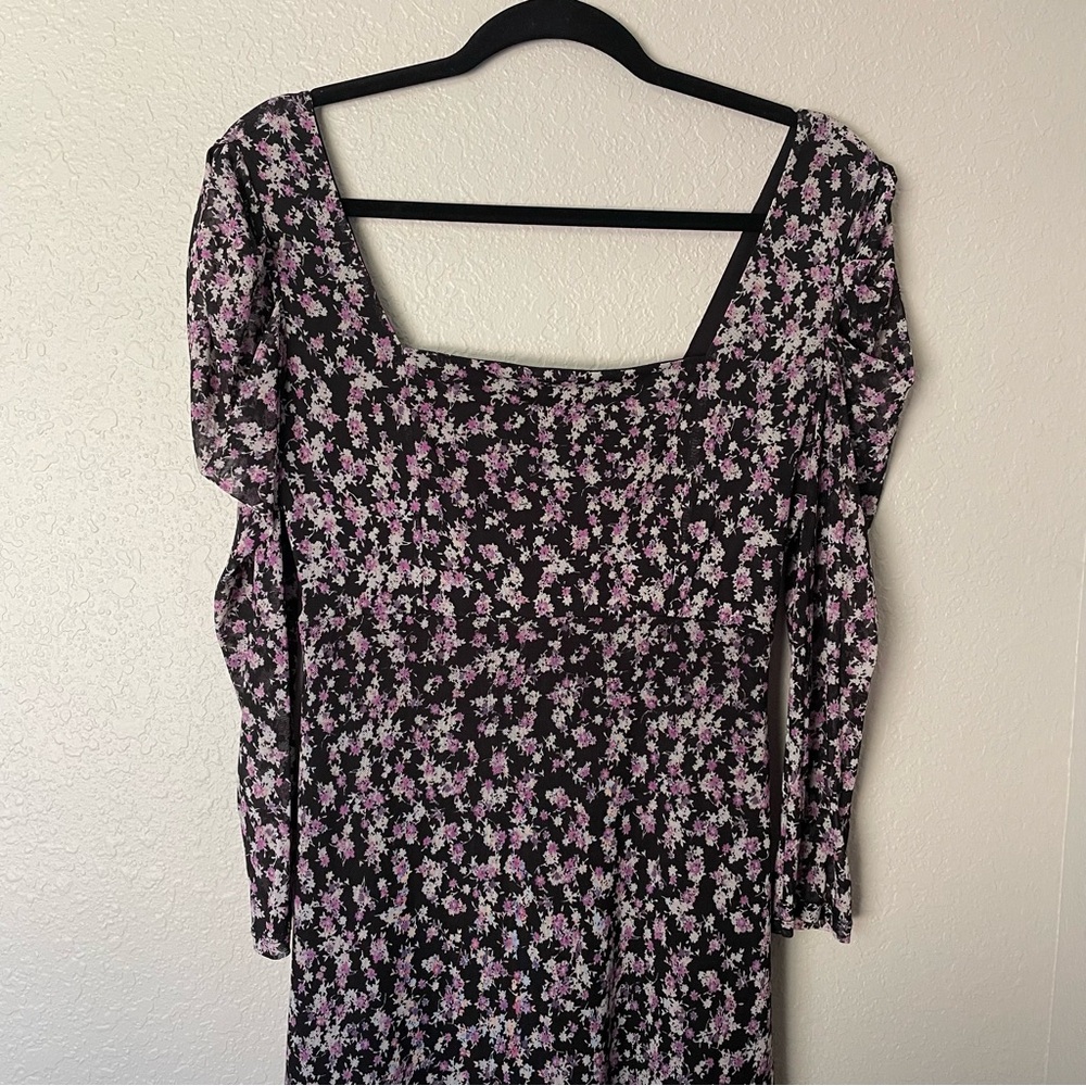 Wild fable peasant midi floral dress